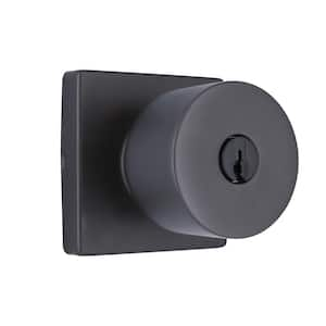 Ridgeway Gun Metal Keyed Entry Door Knob Featuring Dual Keyway with Square Rose