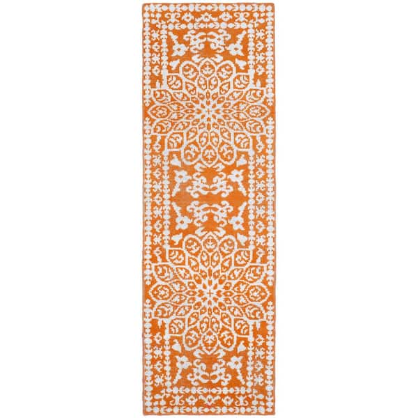Stone Wash 3 ft. x 8 ft. Copper Medallion Runner Rug