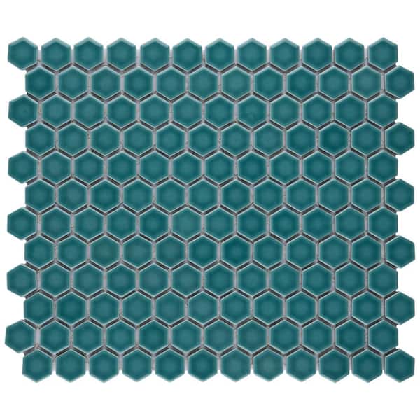 Merola Tile Tribeca 1 in. Hex Jade 10-1/4 in. x 11-7/8 in