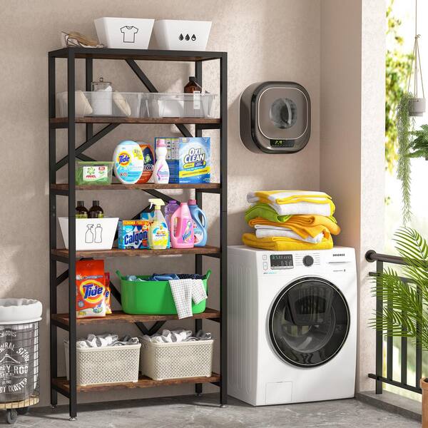 TRIBESIGNS WAY TO ORIGIN Hamilton 71 in. Rustic Brown Wood 6-Shelf