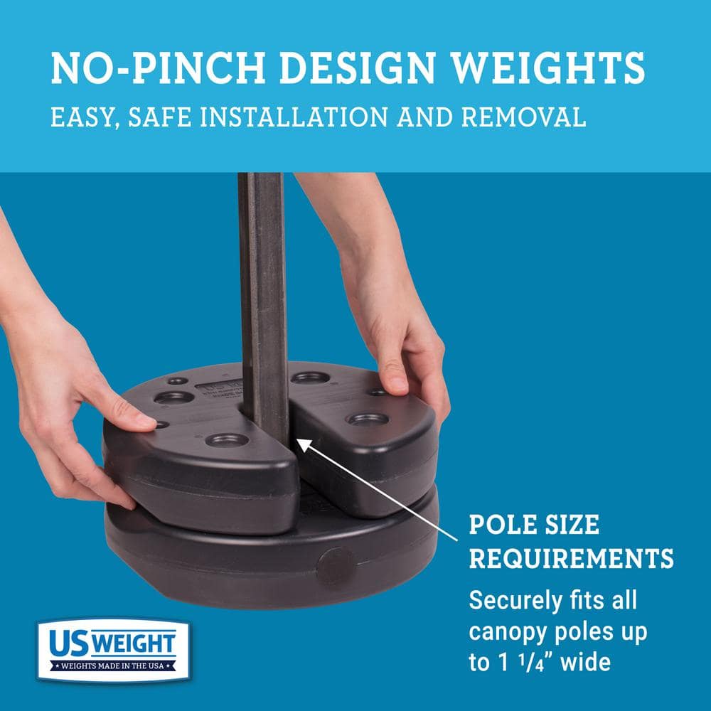 Black Recycled Plastic 20lb Interlocking Canopy Weight Set