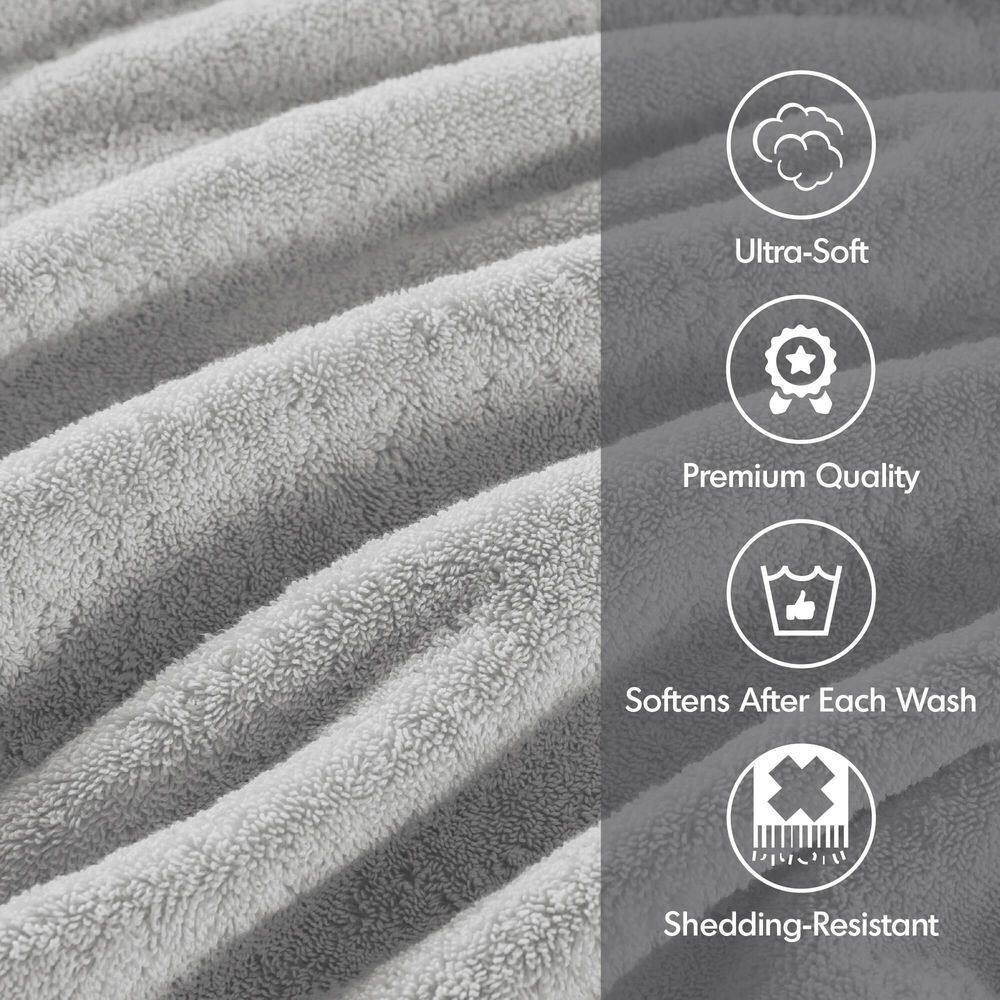 Luxurious Silver 800GSM Cotton Bath Sheet Set, 2 Pieces