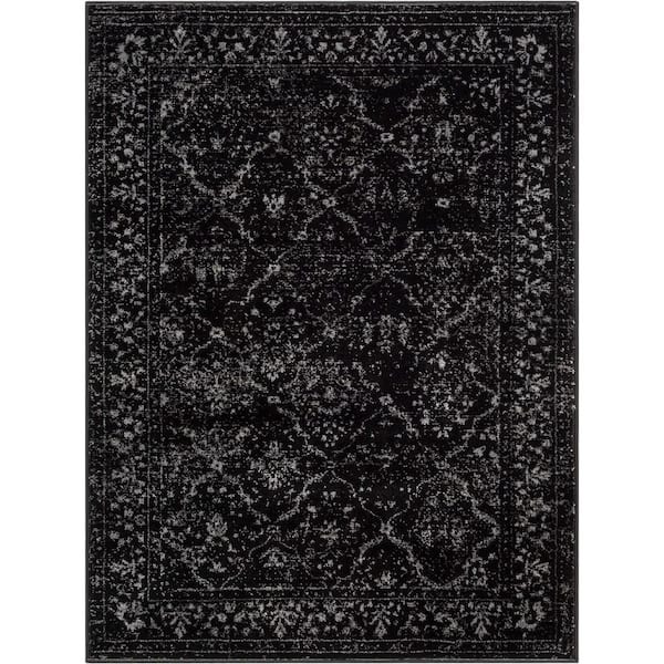 Zazzle Argos Vintage Trellis Border Black 3 ft. x 5 ft. Area Rug