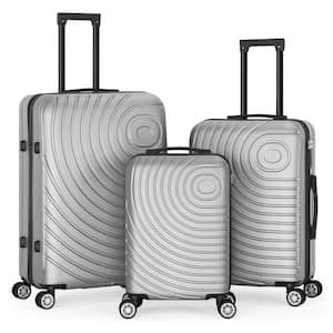 Luggage Sets Hardside Lightweight Suitcase with Spinner Wheels TSA Lock, 3-Piece Set (20/24/28), Silver
