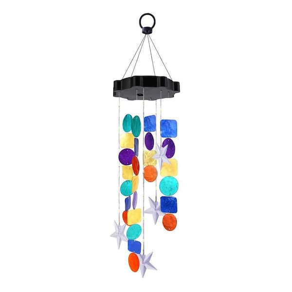 Multicolor Seashell Solar Wind Chimes