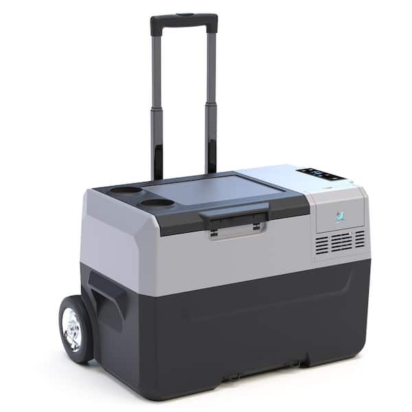 Unbranded 32 qt. Outdoor Car Portable Refrigerator with APP Control and 6 in. Off-Road Wheels, 12V, 45W Low Noise Cooler