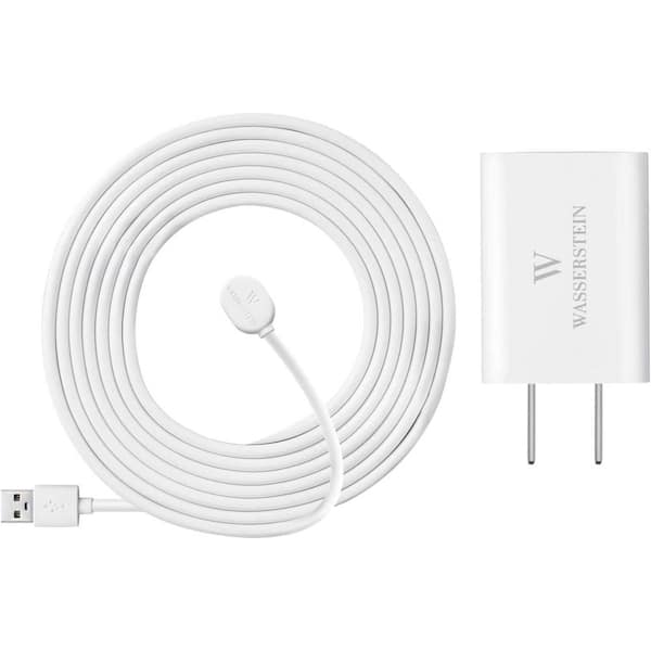 Wasserstein Arlo Ultra/Ultra 2 and Pro 3/Pro 4 Outdoor 16 ft. Magnetic Charging Cable with Quick Charge Power Adapter 4897080228792 - The Home Depot
