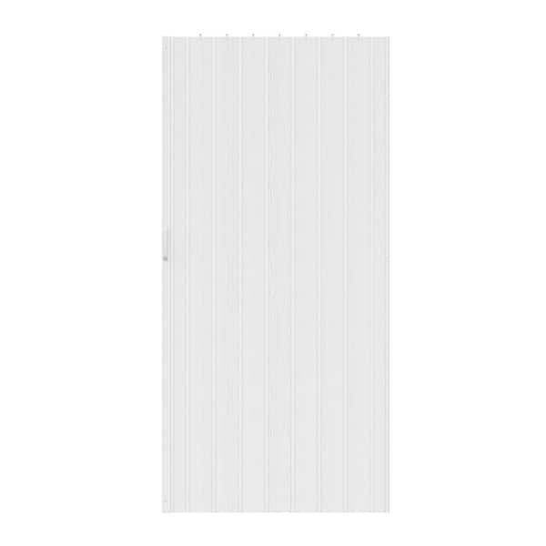 ARK DESIGN 36 in. x 80 in. White Vinyl PVC Panel Accordion Door ...