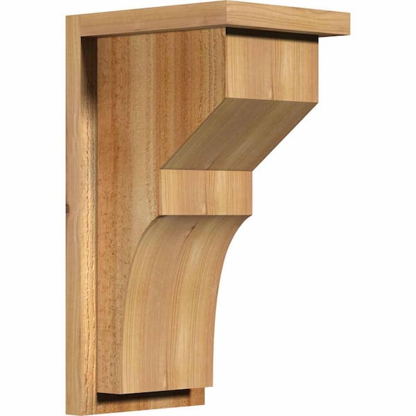 Ekena Millwork 8 in. x 10 in. x 18 in. Monterey Rough Sawn Western Red Cedar Corbel with Backplate