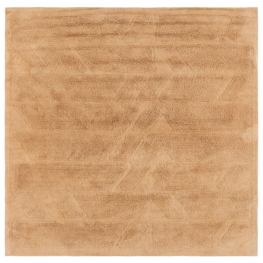 SAFAVIEH Easy Care Light Brown 6 ft. x 6 ft. Machine Washable High-Low ...