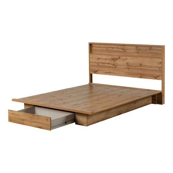 South Shore Cavalleri Brown Particle Board Frame Queen Panel Bed with Headboard
