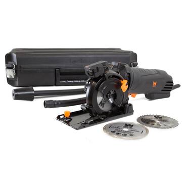 4.2 Amp 3-3/8 in. Plunge Cut Compact Circular Saw with Laser, Carrying Case, and 3-Blades