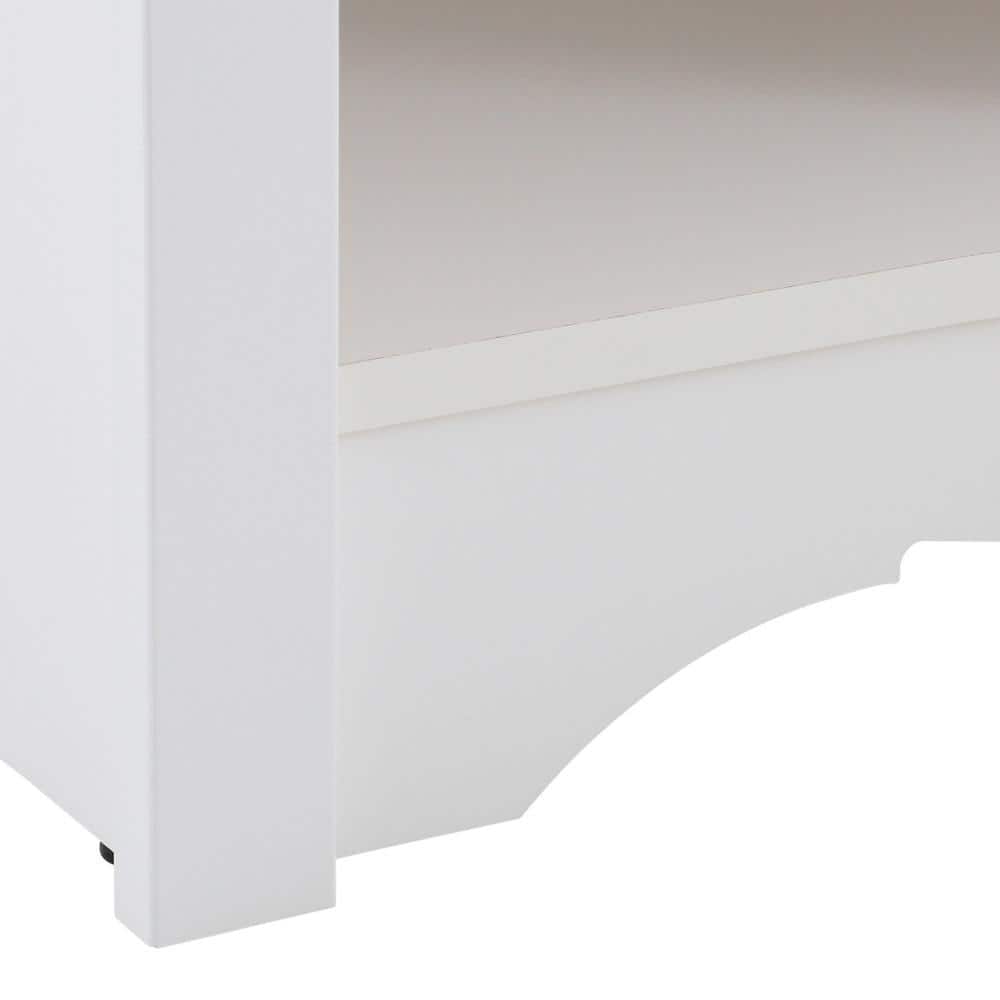 Monterey Chic White Laminated Cubby Storage Bench - 54in