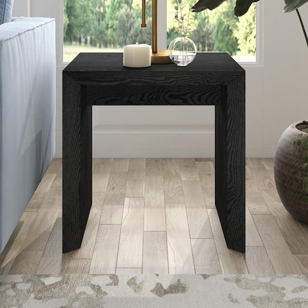 Meyer&Cross Oswin 22 in. Black Grain Rectangular MDF Top End Table