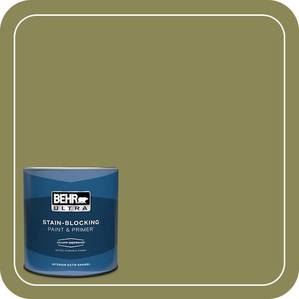 BEHR ULTRA 1 qt. #S340-6 Fertile Green Extra Durable Satin Enamel Interior Paint & Primer