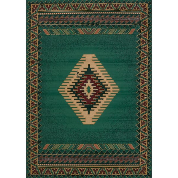 United Weavers Manhattan Tucson LT Green 3 ft. 11 in. x 5 ft. 3 in. Area Rug
