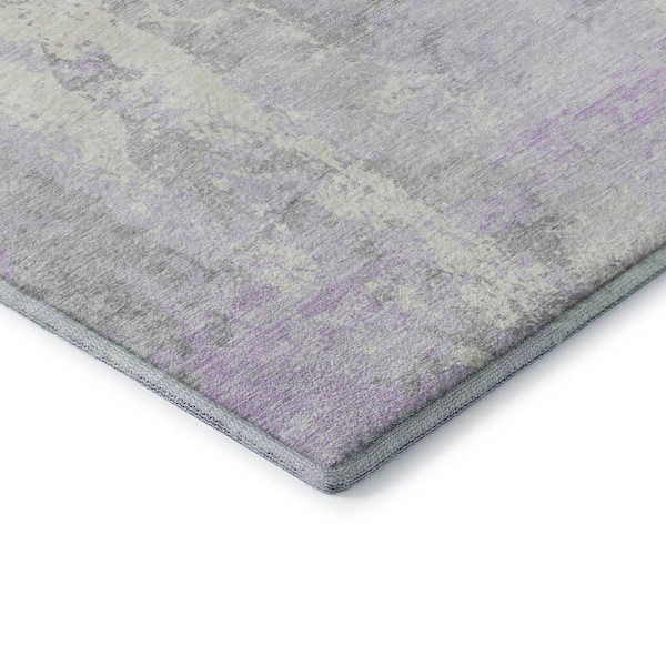 Mayfield Premium Machine Washable Abstract AMF1848 Lavender 2 ft. x 3 ft. Area Rug