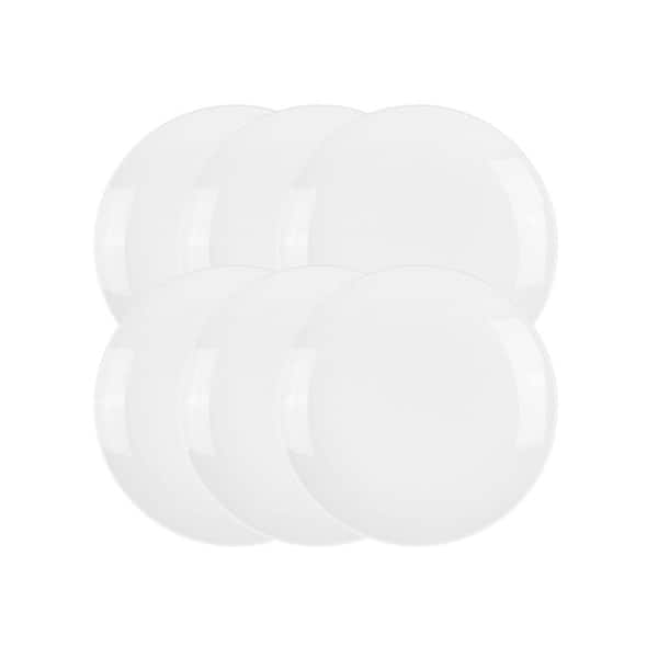 OUR TABLE Simply White 6-Piece 7.5 in. Porcelain Salad Plate Set