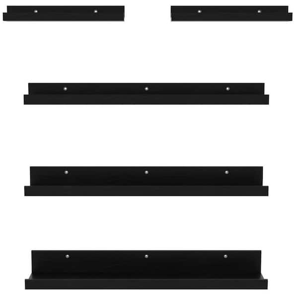 Unbranded 23.6 in. W x 5.5 in. D Black Floating Shelves Set of 5 Decorative Wall Shelf