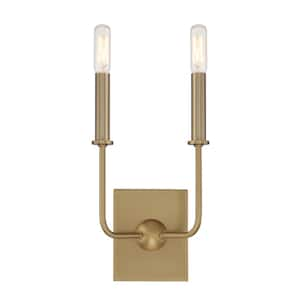 Avondale 2-Light Warm Brass Wall Sconce