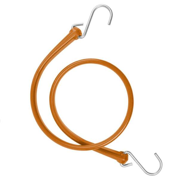 The Perfect Bungee 31 in. Polyurethane Bungee Strap with Stainless Steel S-Hooks (Overall Length: 36 in.) in Tan-DISCONTINUED
