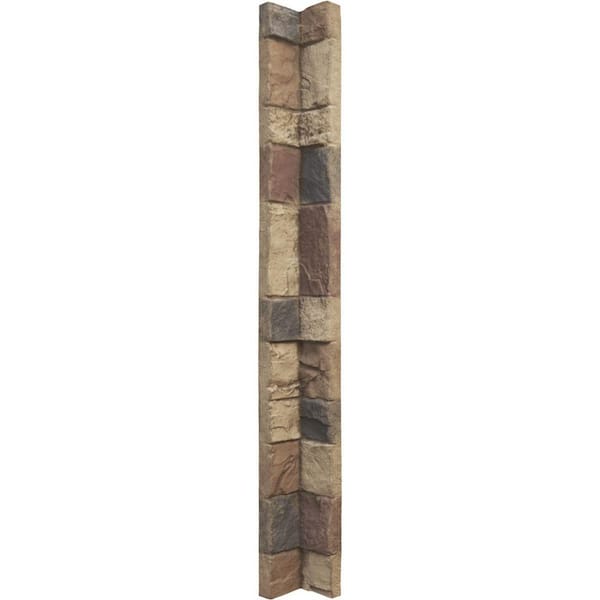 Universal Inside Corner for EverStone Faux Stone Siding Panels, 3"W x 3"D x 48"H, Adobe Color