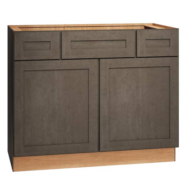 Quickship Cottage 42 in. W x 21 in. D x 34.5 in. H Assembled Plywood Shaker Bath Sink Base Cabinet in Fieldstone