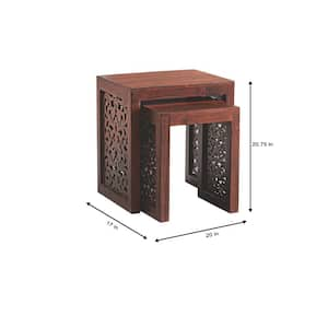 Maharaja Walnut Brown 2-Piece Nesting End Table