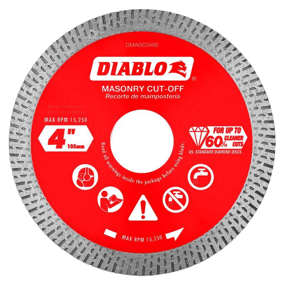 DIABLO 4 in. Diamond Continuous Rim Cut-Off Discs for Masonry