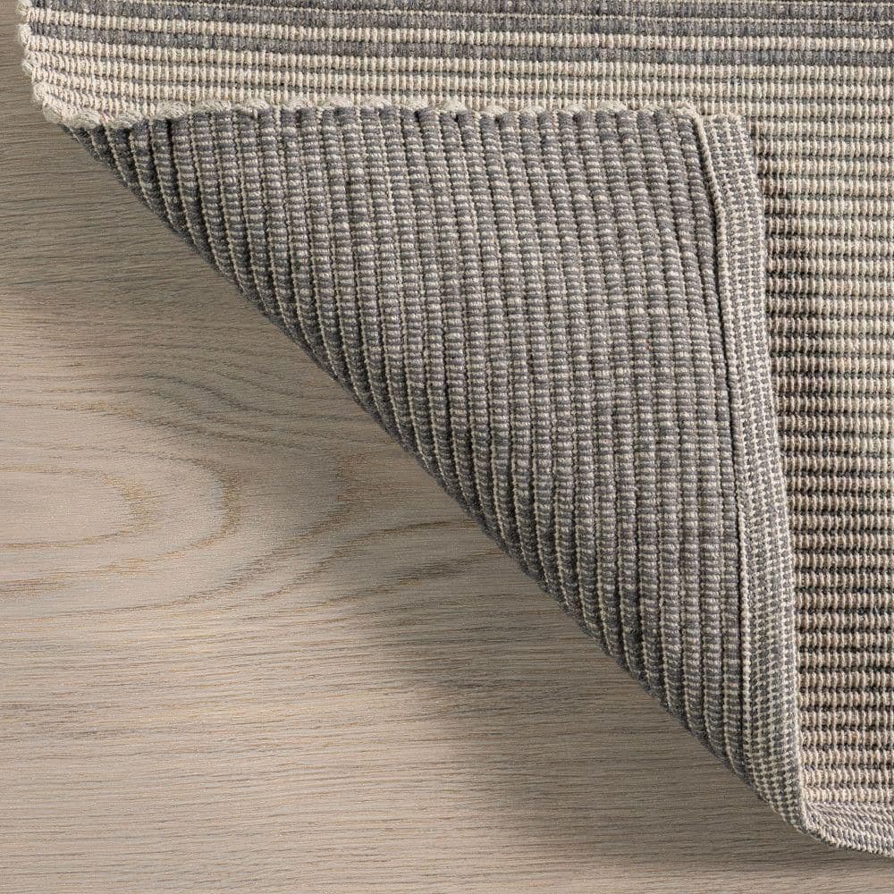 Gray and Beige Handmade Cotton Tufted Rectangular Area Rug