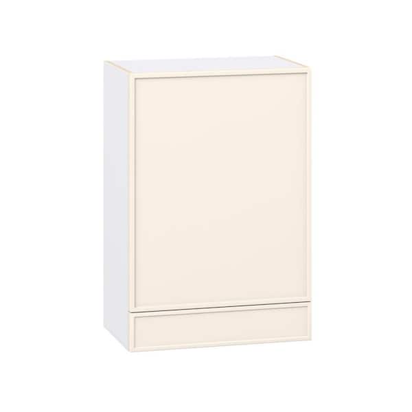 J COLLECTION Fairview 24 in. W x 14 in. D x 35 in. H Assembled Slim Shaker Wall Kitchen Cabinet in Washed Linen with Drawer