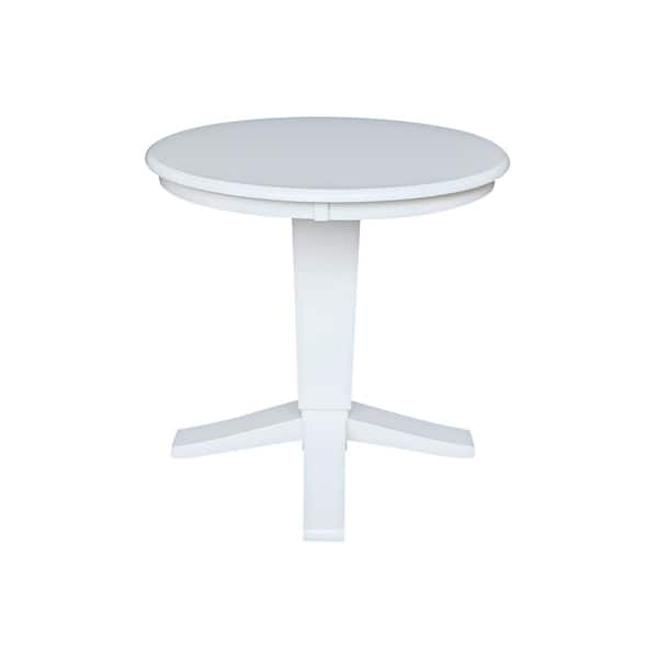 International Concepts Aria White Solid Wood 30 in. Round Pedestal ...