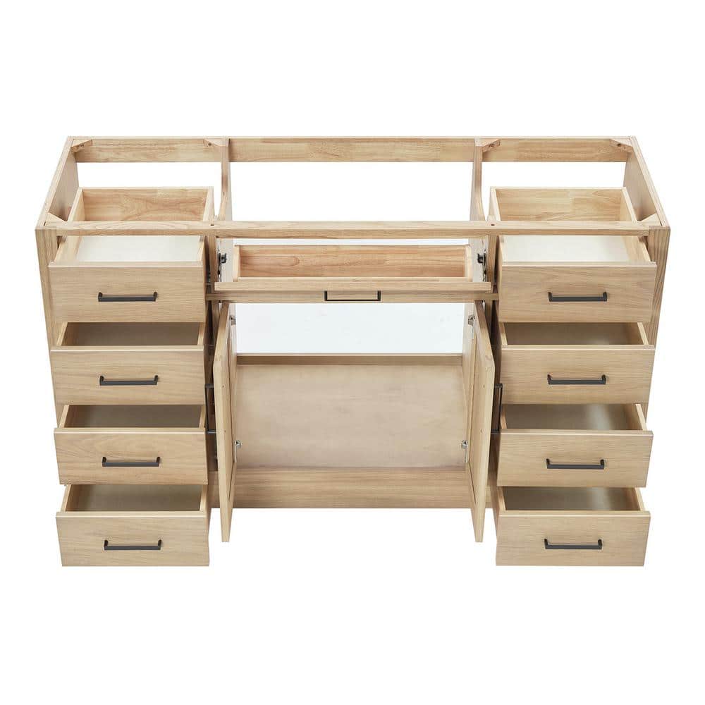 Hepburn 60" Light Oak Freestanding Bathroom Vanity Base