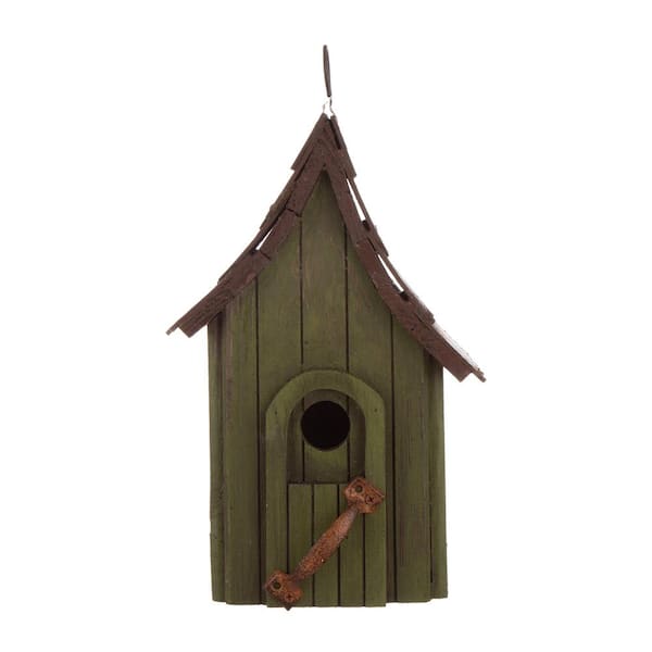 Glitzhome 11.5 in. H Distressed Wooden Birdhouse