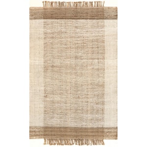 Fletcher Casual Jute Middle Tassel Natural 4 ft. x 6 ft. Coastal Area Rug