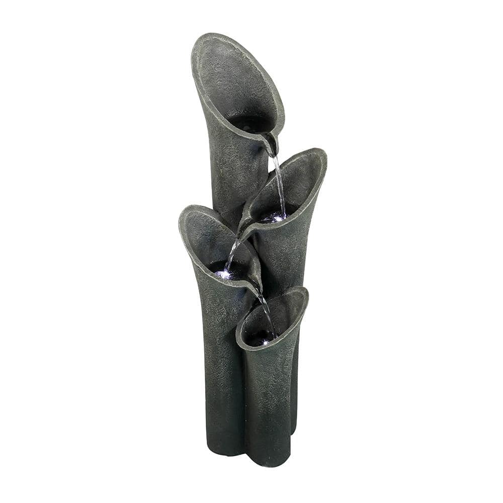 33.5 in. H, 4-Tier Cascading Indoor Outdoor Water Fountain with LED Lights for Home Garden Decor price history on PriceWatchPro