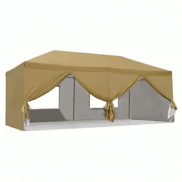 Pop Up Canopy Tent 10 ft. x 20 ft. Instant Gazebo with 6-Removable Sidewalls and Waterproof Cover
