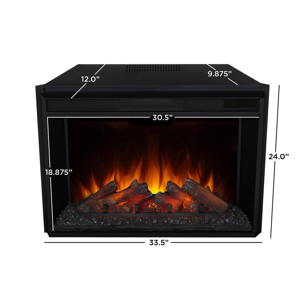 Centennial Grand Black Electric Fireplace with Mantel