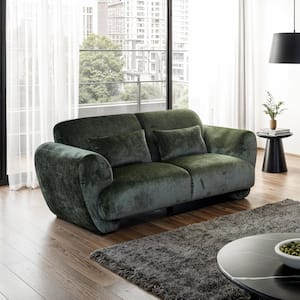 Ransey 70.5 in. Modern Chenille 2-Seater Loveseat with Pocketed Coils in Olive Green