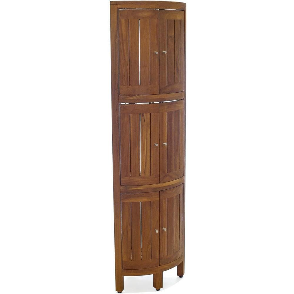 Kai™ 12 in. x 12 in. x 59 in. 4-Tier Corner Teak Household Shelving Unit 