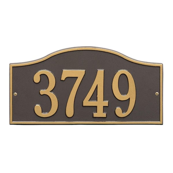Whitehall Products Rolling Hills Rectangular Bronze/Gold Standard Wall One Line Address Plaque