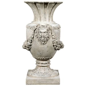 The Greek Pan of Olympus 34.5 in. Off-White Architectural Composite Garden Urns