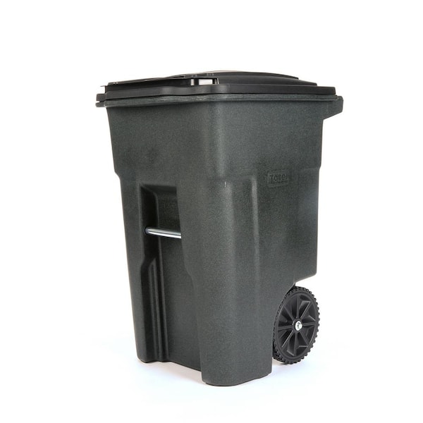 Toter 48 Gal. Greenstone Outdoor Trash Can with Wheels and Attached Lid
