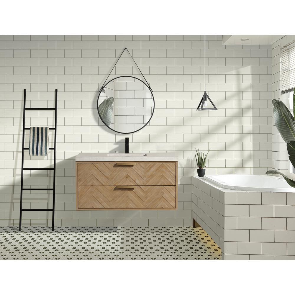 Carlsbad 42'' Weathered Fir Single Bathroom Vanity with Concrete Top