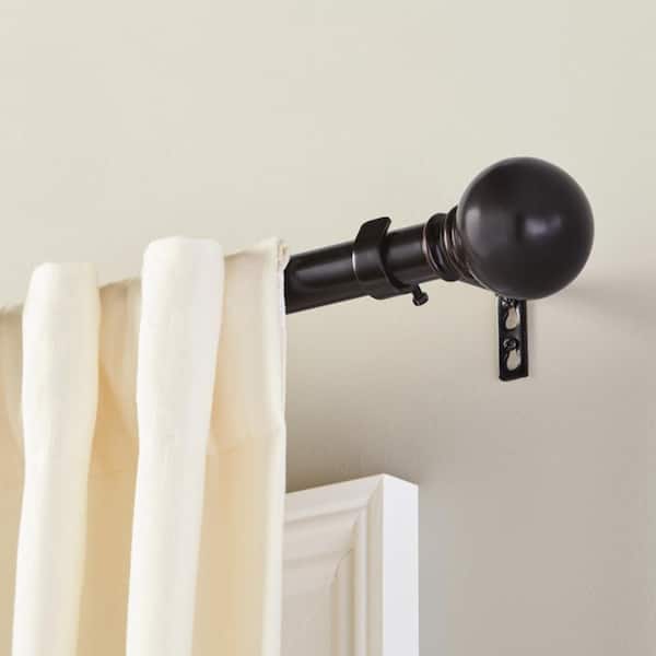 Ball Oil-Rubbed Bronze Plastic Curtain Rod Finial (Set of 2)