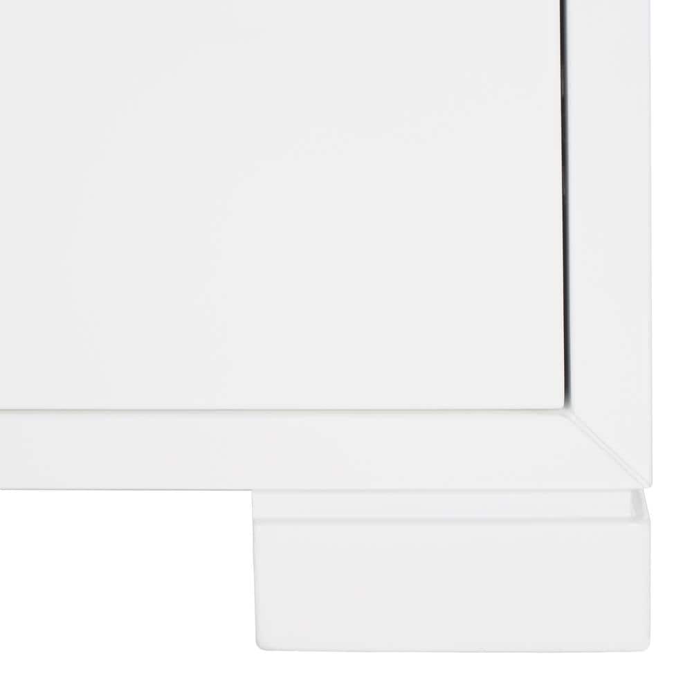 White Lacquer Nightstand with Brass Hardware