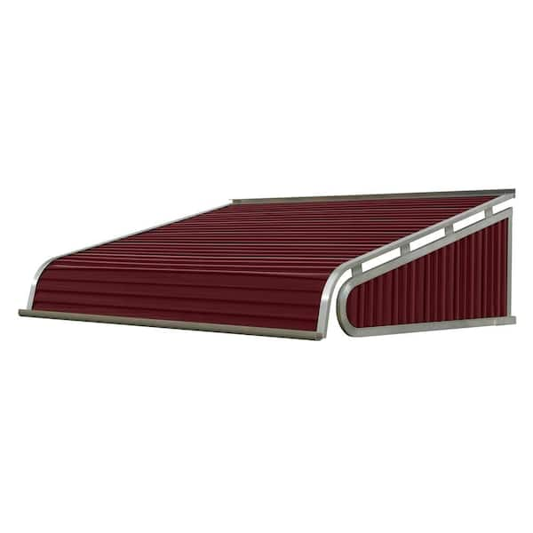 NuImage Awnings 3 ft. 1500 Series Door Canopy Aluminum Fixed Awning (12 in. H x 24 in. D) in Burgundy