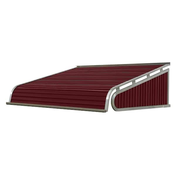 NuImage Awnings 4 ft. 1500 Series Door Canopy Aluminum Fixed Awning (15 in. H x 36 in. D) in Burgundy