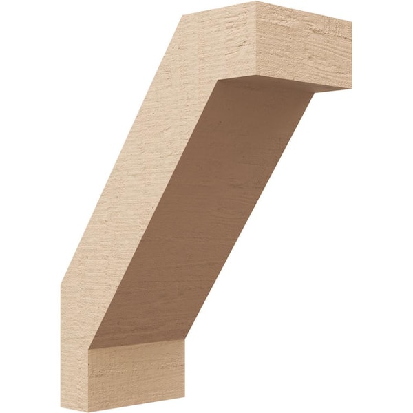 Ekena Millwork 5 in. x 14 in. x 10 in. Burlington Rough Cedar Woodgrain Timberthane Polyurethane Knee Brace, Primed