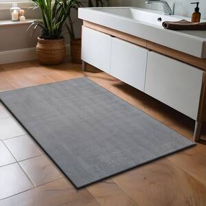 Serenity Gray Solid 2 ft. X 3 ft. Modern Door Mat Non Skid Soft Indoor Area Rug